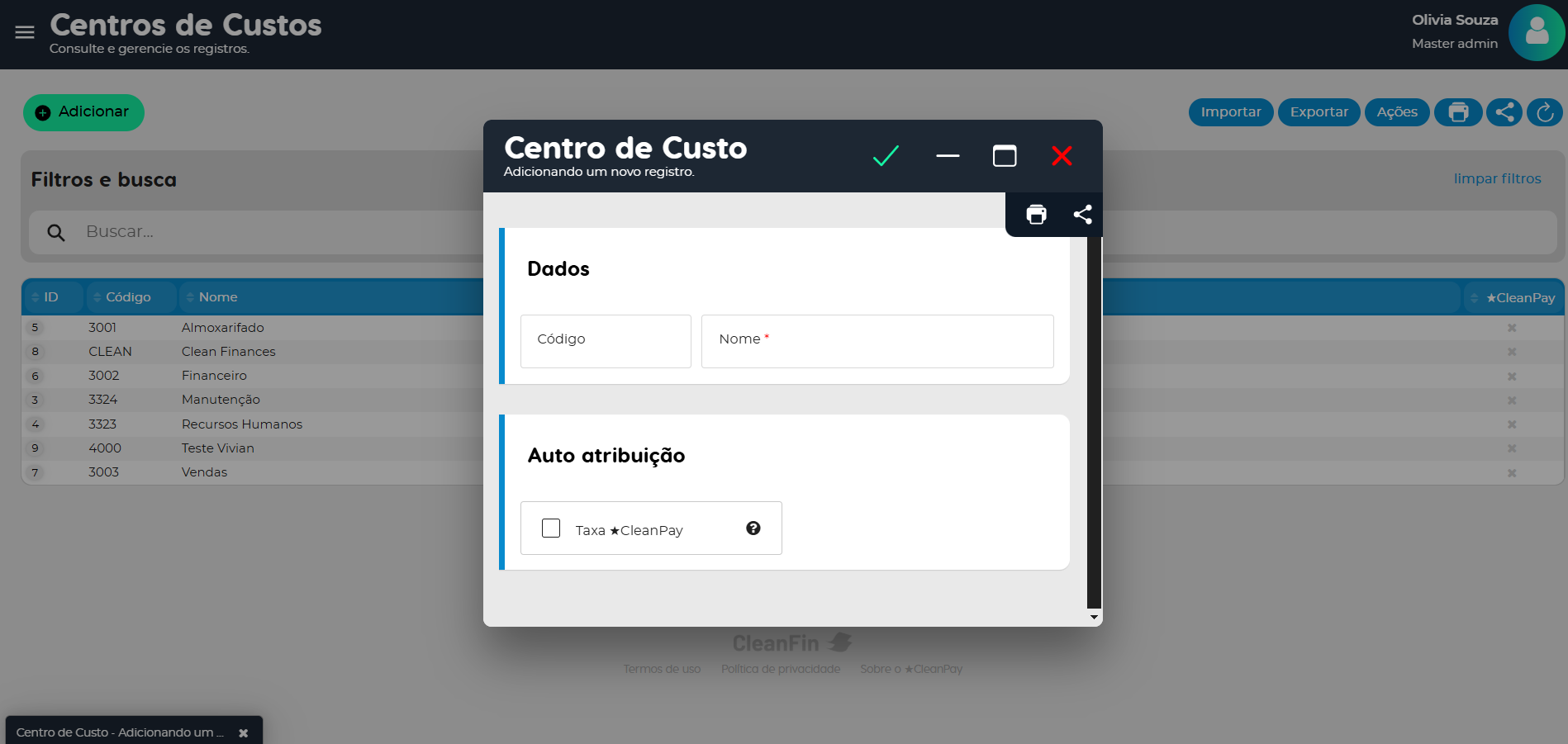 Centro de Custo